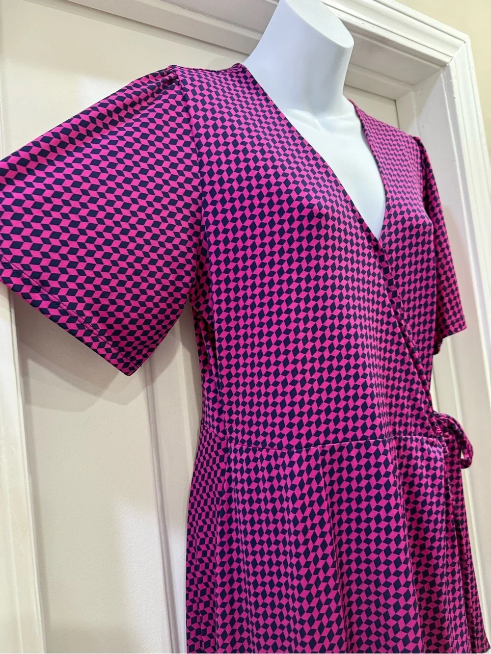 Michael Kors Geometric Wrap Midi Dress Size Medium